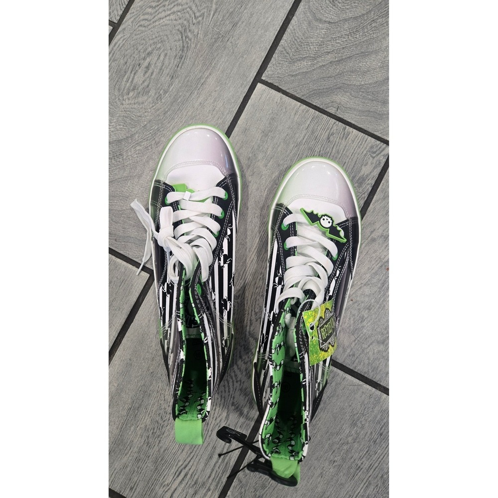 Beetlejuice Ground Up Womens High Top Sneakers Black White Green Size 10 NEW